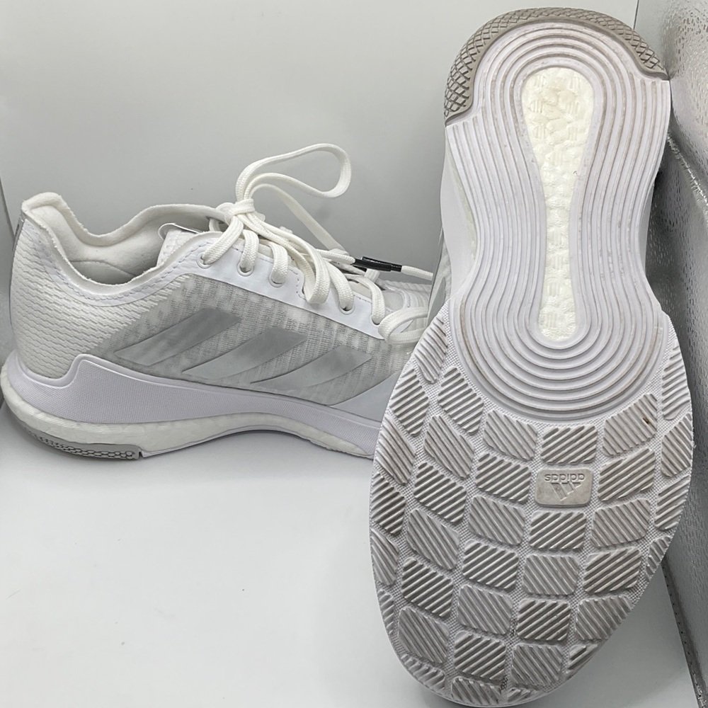 Adidas Like New, No Box White and Gray Athletic Shoes, Size 8 - Picture 7 of 7